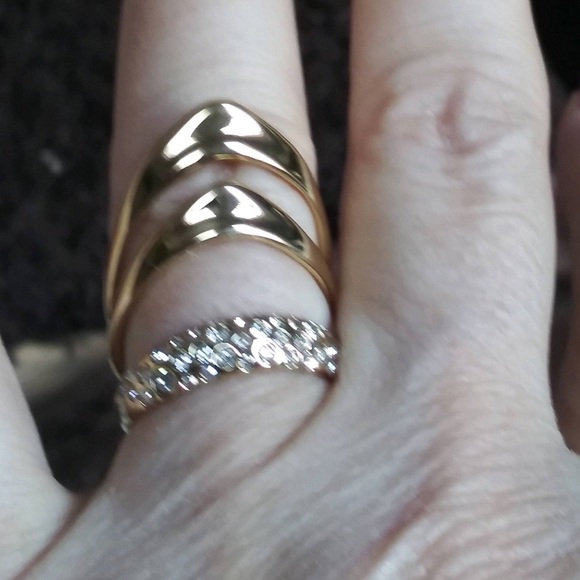 Alexis Bittar gold tone ring with crystals. New with tags. Sz 7 - Picture 2 of 7